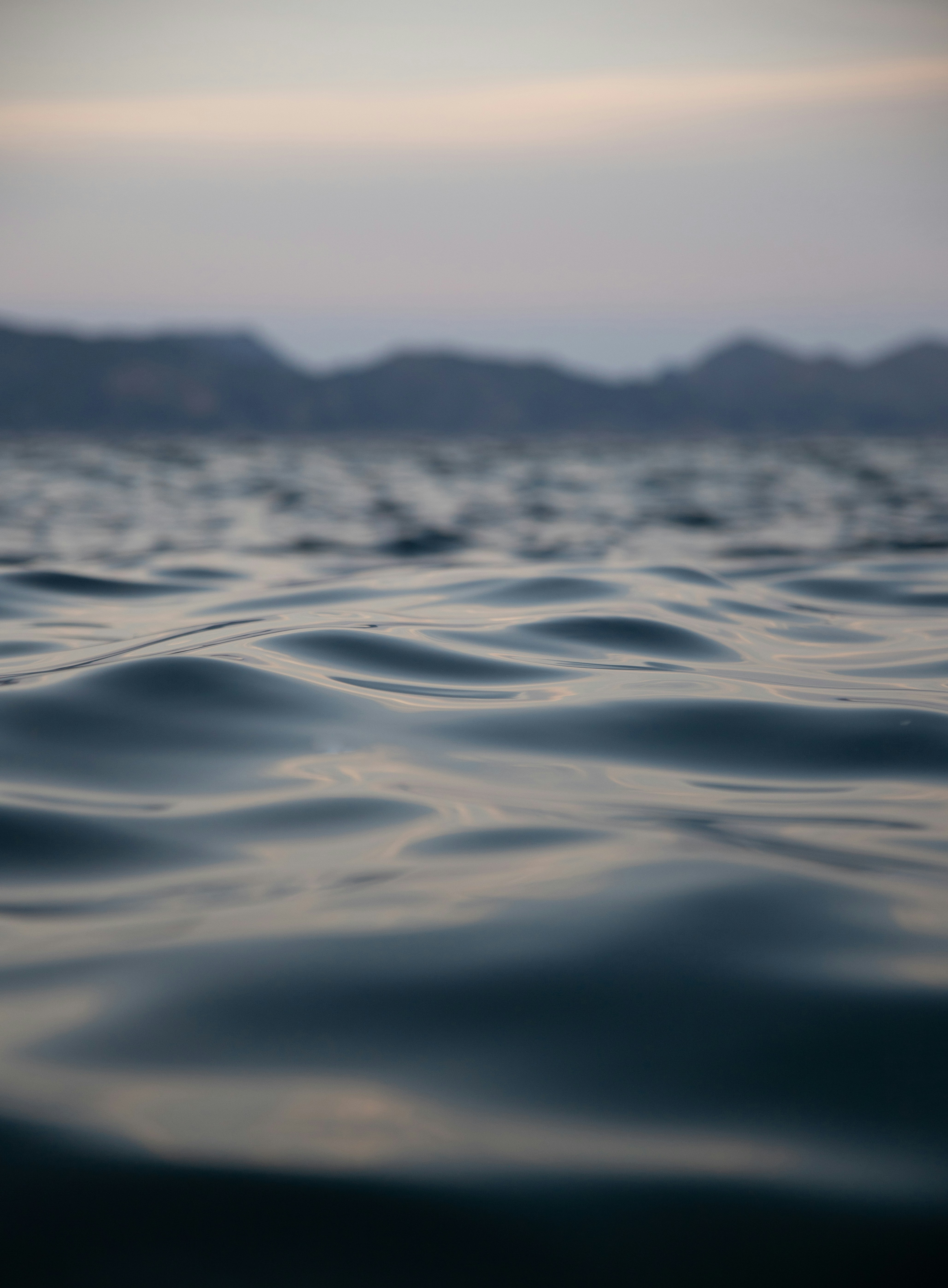 Calm dark blue water